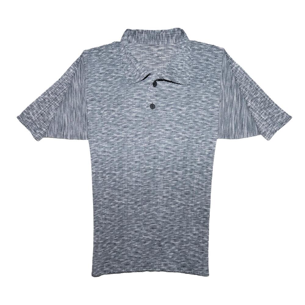 Issey Miyake Pleats Please SS1990 Gray Pleated Polo